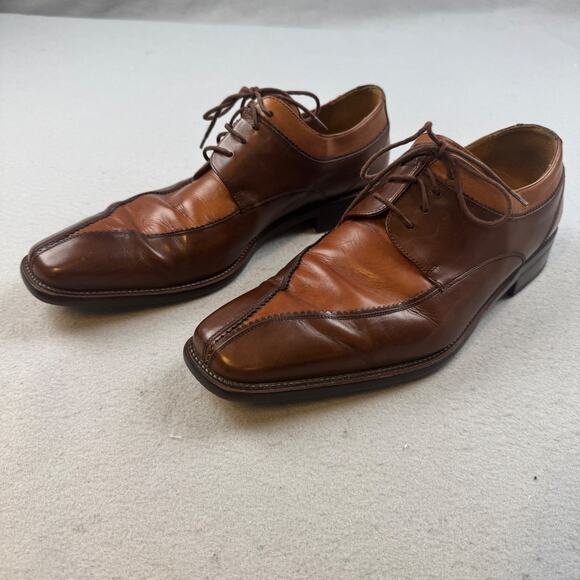 Johnston & Murphy Oxford Derby Shoes Mens 9.5M Brown Two-Tone Split Toe Leather main image 9